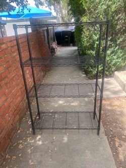 Black Metal Wire Storage Shelf / Rack