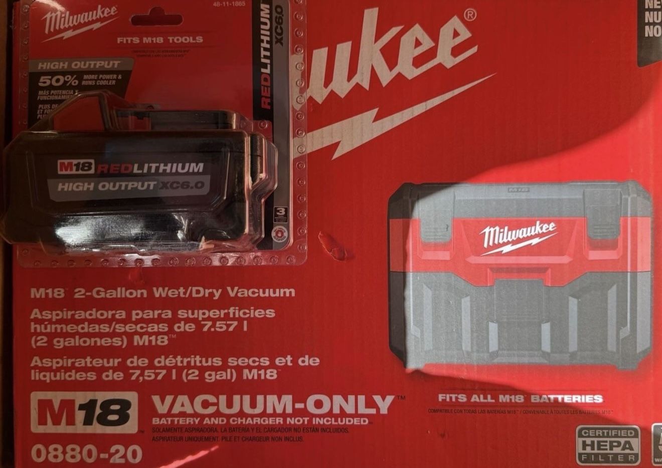 M18 Vacuum With 6.0 Battery