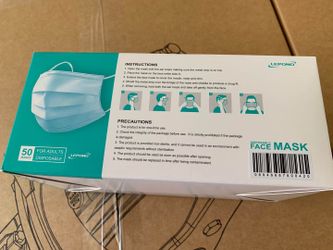 FDA Certified 3-Layer Disposable Face Mask 50-PK