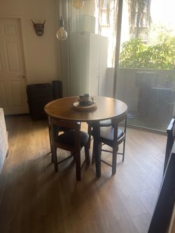 Small Cherrywood Dining Table with 4 nesting chairs