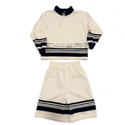Oshkosh vintage boys 2-piece white beach graphic sweater short set