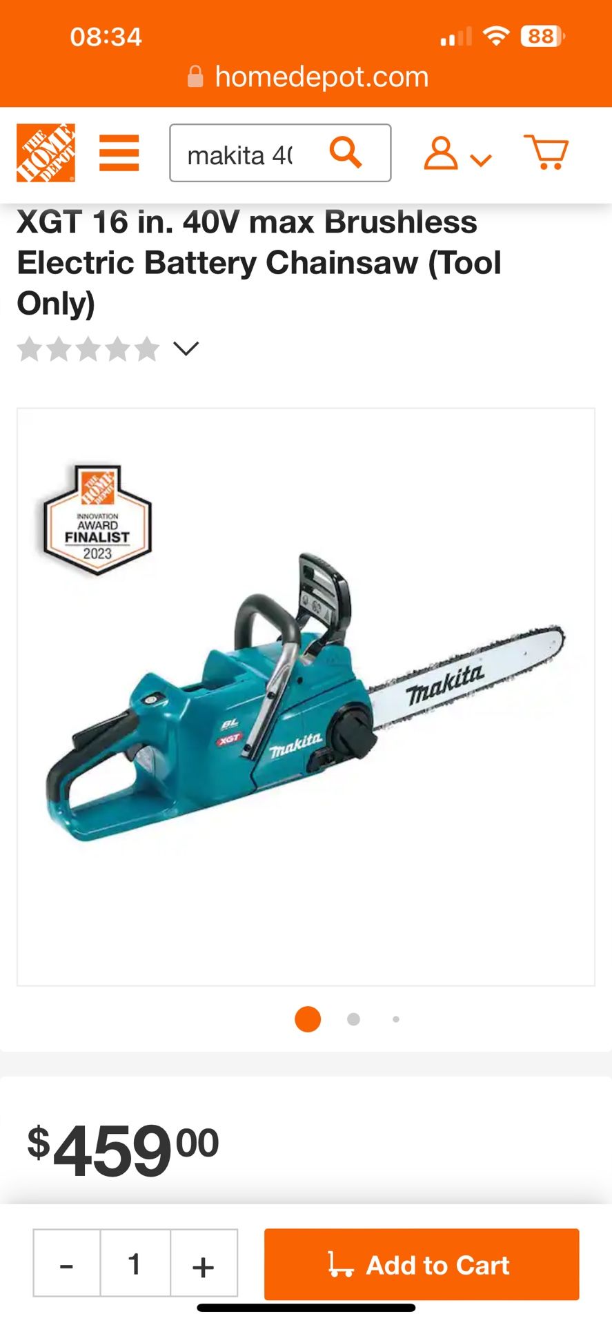 Makita Chain Saw 40v New Only Tool