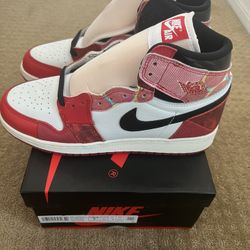 Jordan 1 High Spiderman Across The Spider Verse GS Size 7Y