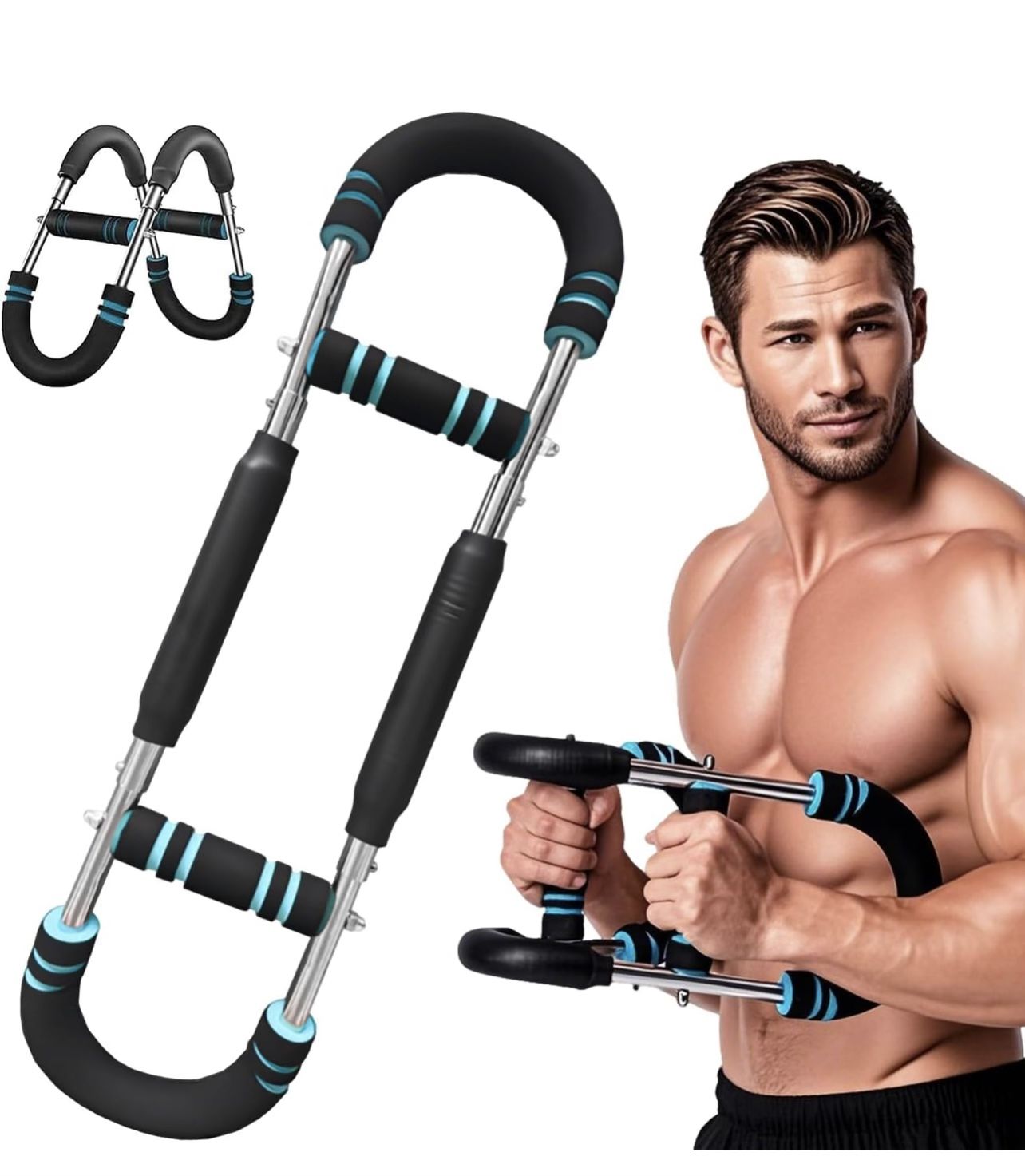 Twister Arm Trainer 2025 New, 60-100lb Adjustable Power Twister Bar, Chest Shoulder Arm Workout Equipment, Portable Detachable Upper Body Fitness Mach