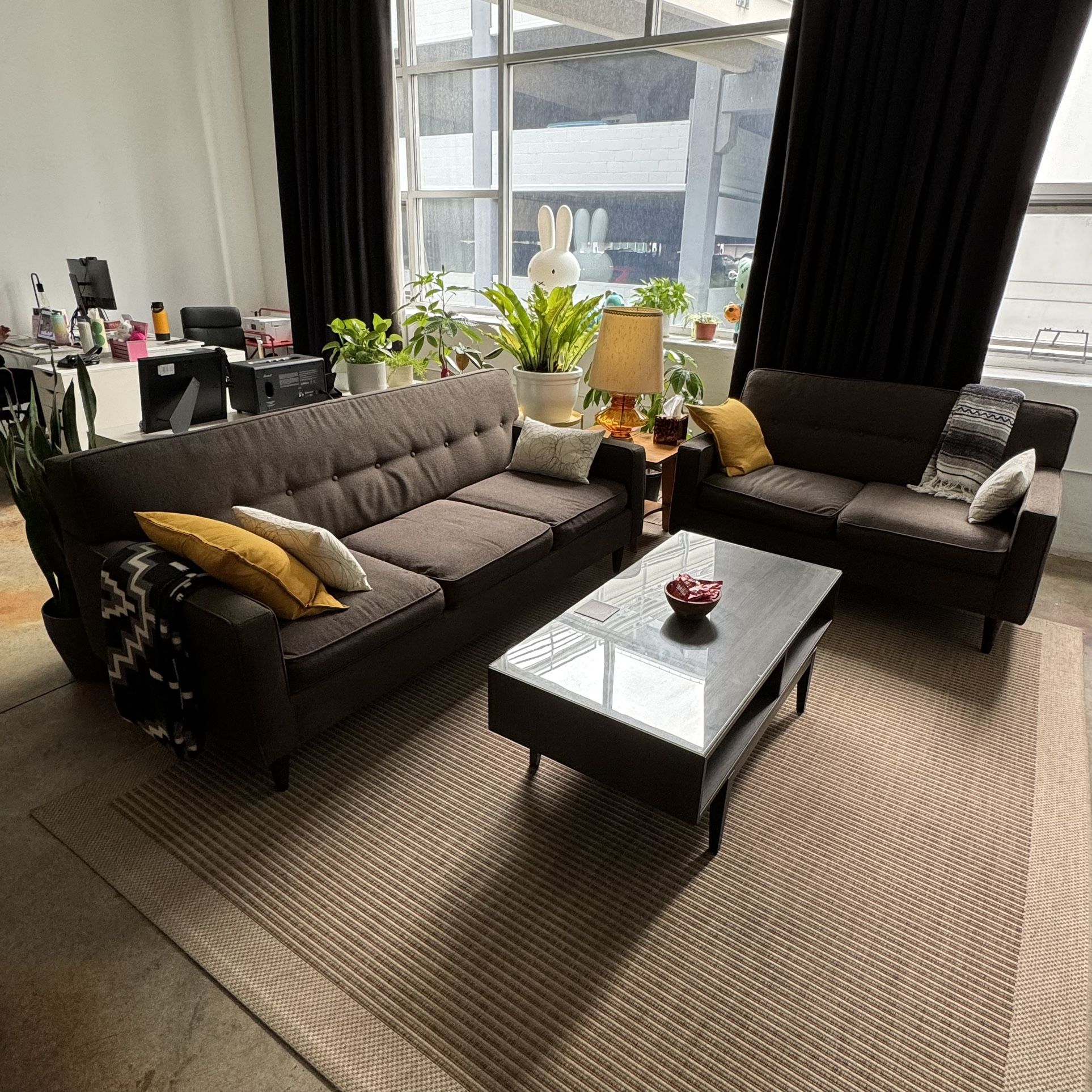 MID CENTURY SOFA COUCHES COFFEE TABLE LIVING ROOM SET for Sale in Los