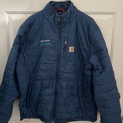 Carhartt Rain Defender Size Large Regular Fit Puffer Jacket Blue