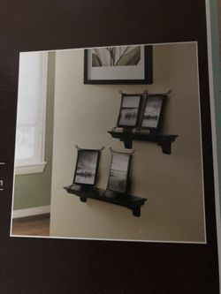 Shelf and picture frames