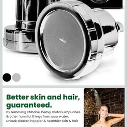 Eskiin Filtered Showerhead - Best Shower Head With Filters For Healthy Hair & Skin - High Pressure Water Softener For Hard Water - Reduce Dandruff, Pr