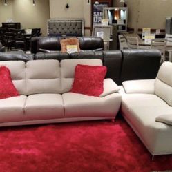 GRAY OR BEIGE SOFA AND LOVESEAT 