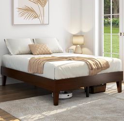 Full size bed frame solid wood