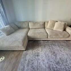 WayFair Corduroy Sectional Sofa - Like New