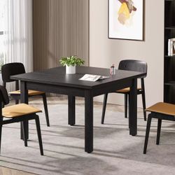 Only Table! 39.4'' Square Dining Table Kitchen Table with Solid Wood Legs for 4