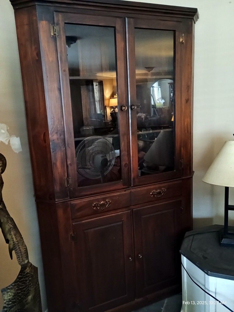 Antique Corner China Cabinet