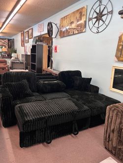 🔥Hot Deal🔥Brand New Pullout Bed Sectional with Storage Chaise $799, payment available, Delivery Available