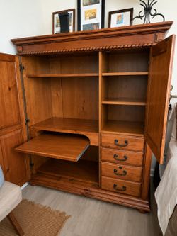 Beautiful Wood Armoire / Bar Cabinet / Credenza -350
