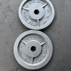 Olympic Weight Plates 35lbs Pair Set Gold’s Gym