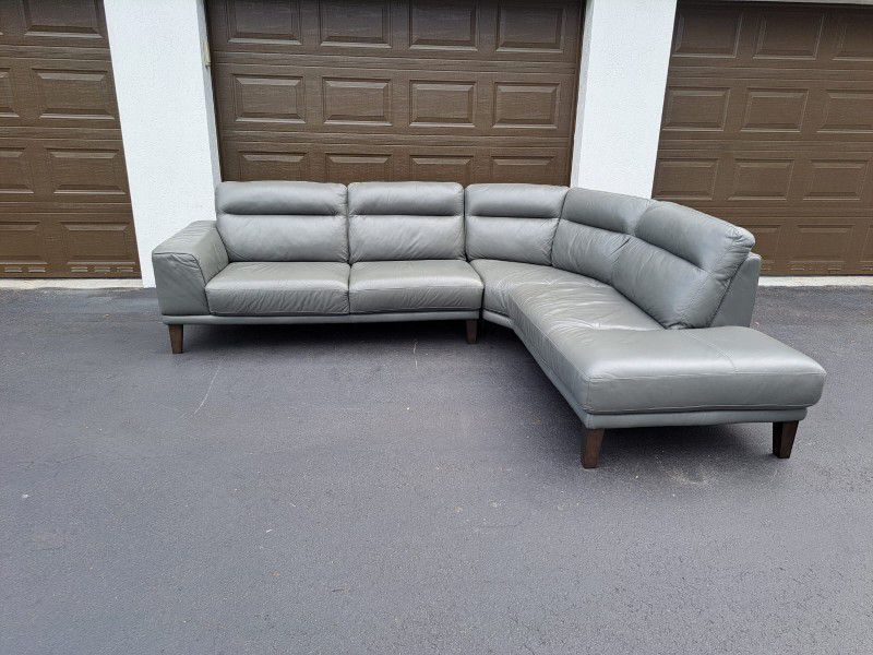 🛋 SOFA COUCH SECTIONAL - MACY'S🛋🐄 GENUINE LEATHER 🐄🛻 DELIVERY AVAILABLE 🛻