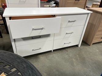NEW 6 Drawer Dresser Table Bedroom Side Storage Drawers Cabinet White Natural Oak Espresso SALE Big Furniture Warehouse Clearance SALE Closeout