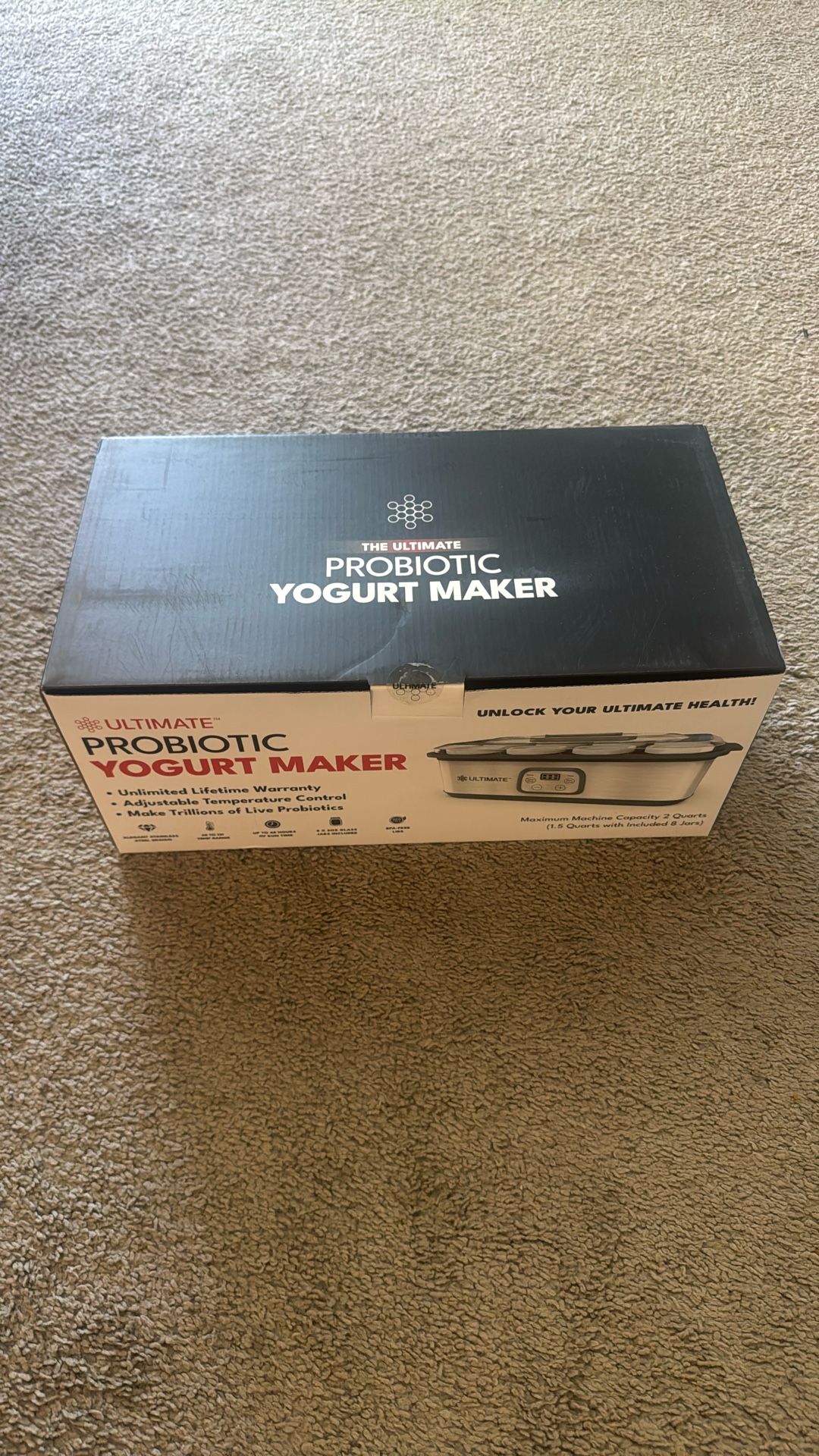 Ultimate Probiotic Yogurt Maker with Adjustable Temperature & Time Control - Make Trillions of Live Probiotics & Get Better Gut Health - ULTIMATE LIFE