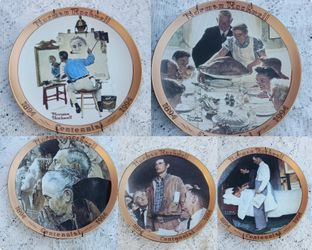 Norman Rockwell 5 Plate Lot