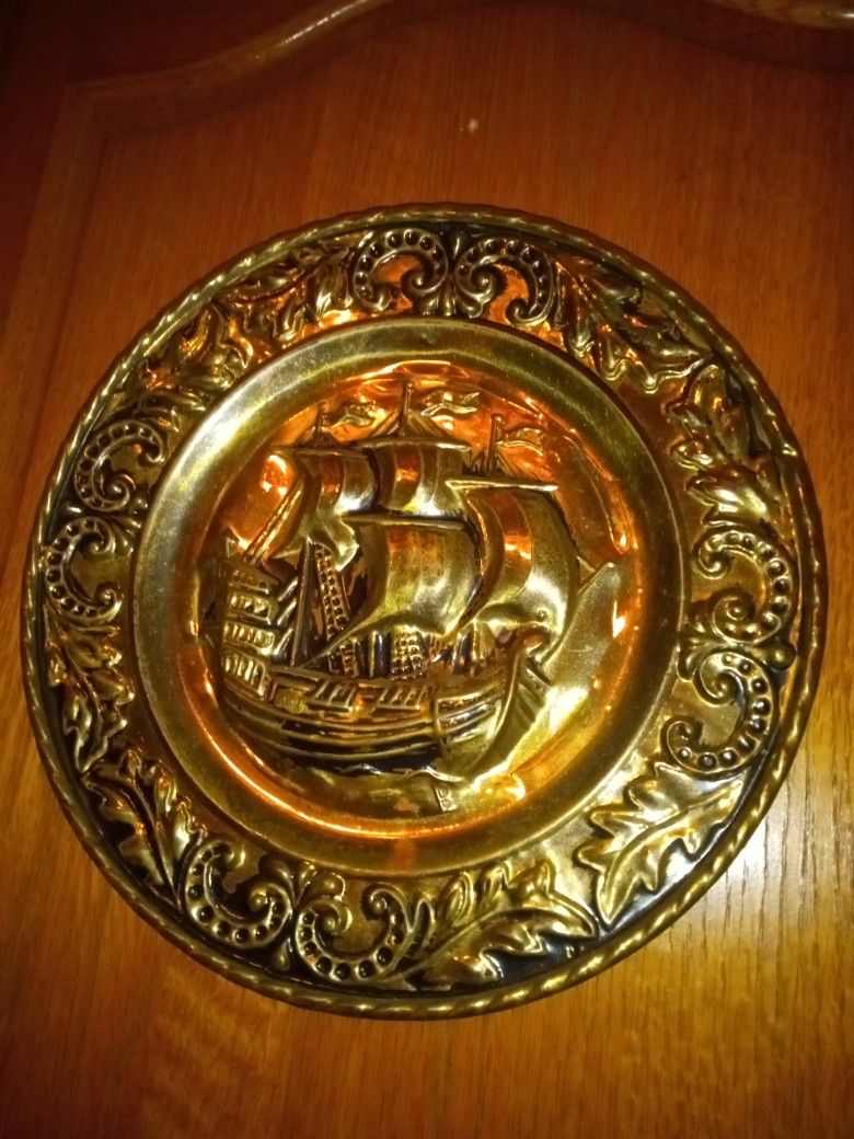 Vintage Brass Hanging Plates