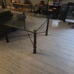 Bronze Frame Glass Table