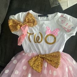 Minnie Mouse Birthday Outfit Size 2 New With Tags