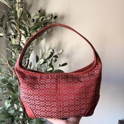 Vintage Coach Soho Large Hobo bag — rare red signature canvas + genuine leather combo