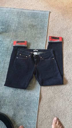 Archive Helmut Lang Painted Cuff Turn Up Jeans 34x32