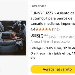 FunnyFuzzy Dog Seat For Car 