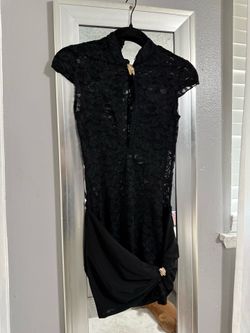 Goth Mandarin Collared Lace Hollo Dress