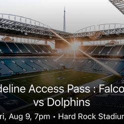 Sideline access passes Available For Miami Dolphins V Atlanta Falcons