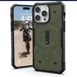URBAN ARMOR GEAR UAG Compatible with iPhone 15 Pro Max Case 6.7" Pathfinder Olive Drab Built-in Magnet Compatible with MagSafe Charging Rugged Militar