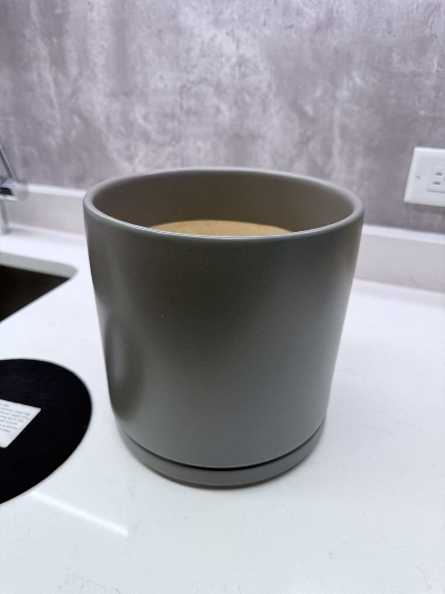 MatteGray Ceramic Plant Pot - 10 Inch
