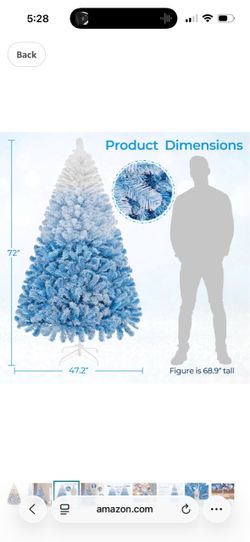 Blue gradient pre lit Christmas tree
