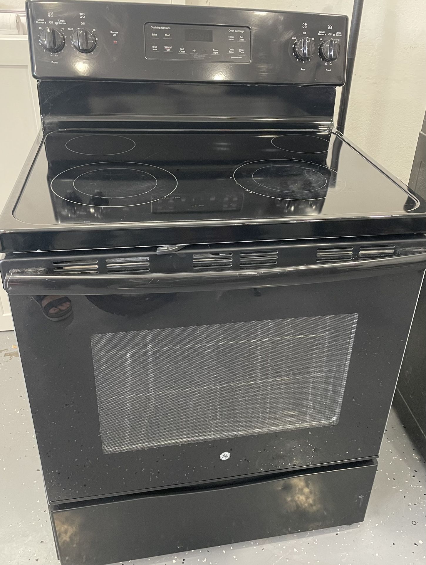 GE Black Electric Range Stove Oven Clean!