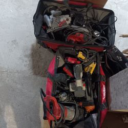 2 Husky Bags Filled With Power Tools