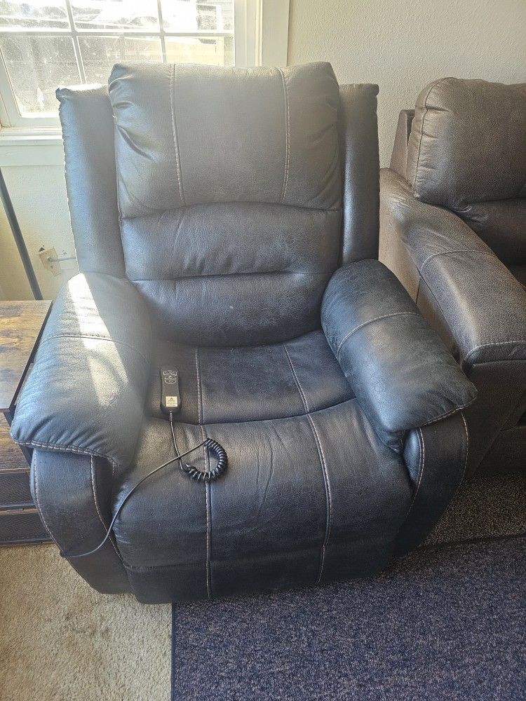 Leather Power Chair 
