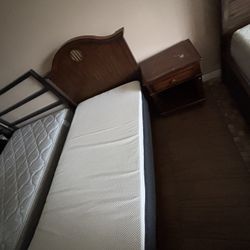 Twin Size Bed With Nightstand 