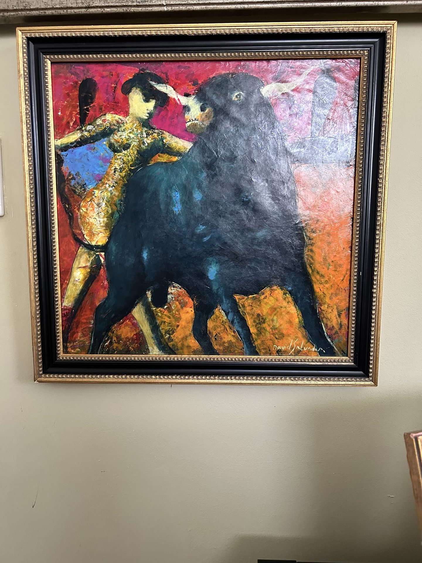 Bullfighting Paiting,signed 19X19