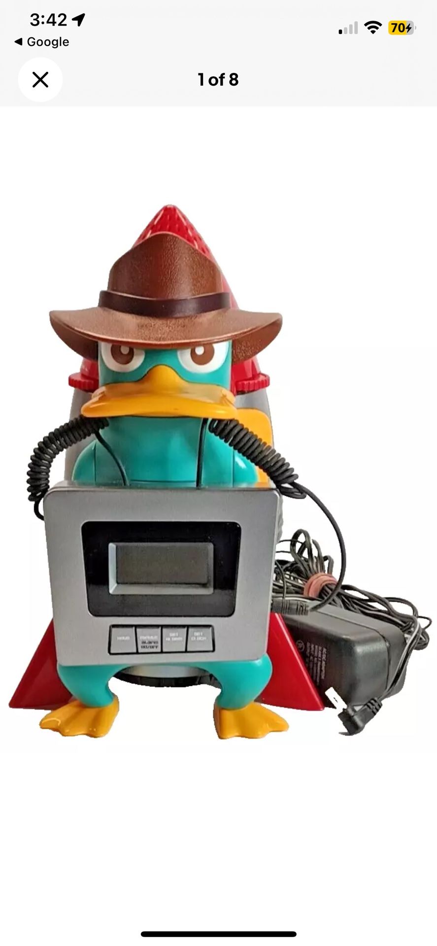 Disney Perry The Platypus Alarm Clock Radio Kids Phineas And Ferb