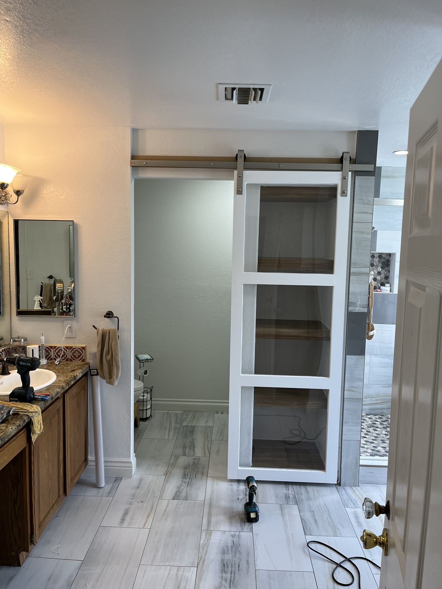 Barn Door Floating Shelves
