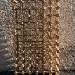 Natural Ash Wood Dowel 66 Bottle Wine Rack Rare Vintage
