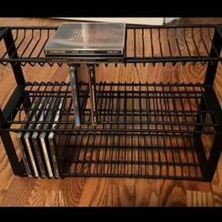 6 Solid metal CD stackable storage racks 