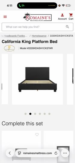 Brand new in the box California king bed