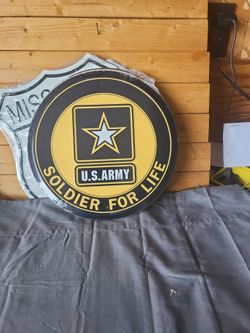 U.S. Army Soldier for Life Embossed Metal 12"
