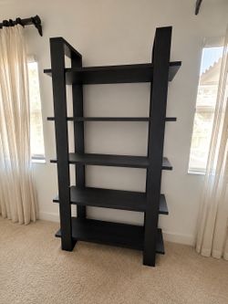 Modern Black Solid Wood Display Bookcase / Shelving Unit – Heavy Duty