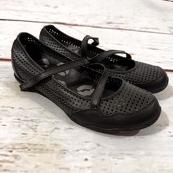 SKETCHERS  Mary Jane Women 8 Criss-Cross Straps Leather & Mesh Black shoes UK 5