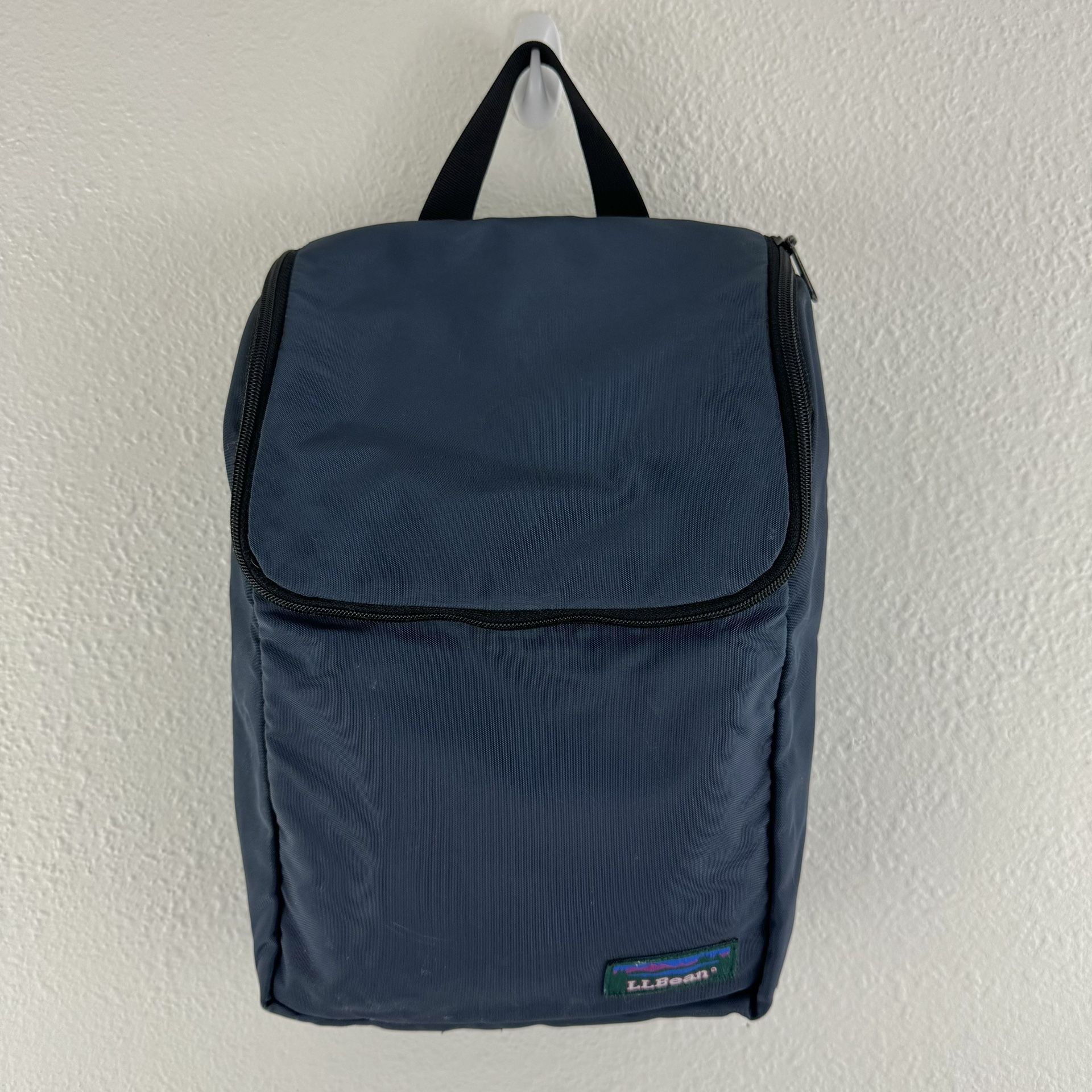L.L. BEAN Vintage 80s Blue Nylon Travel Toiletry Hanging Organizer Gorpcore Bag