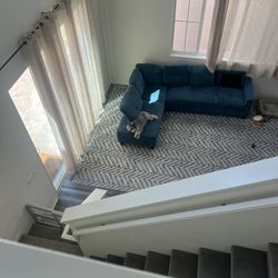 Blue/Teal Sectional Sofa (4 Seaters)